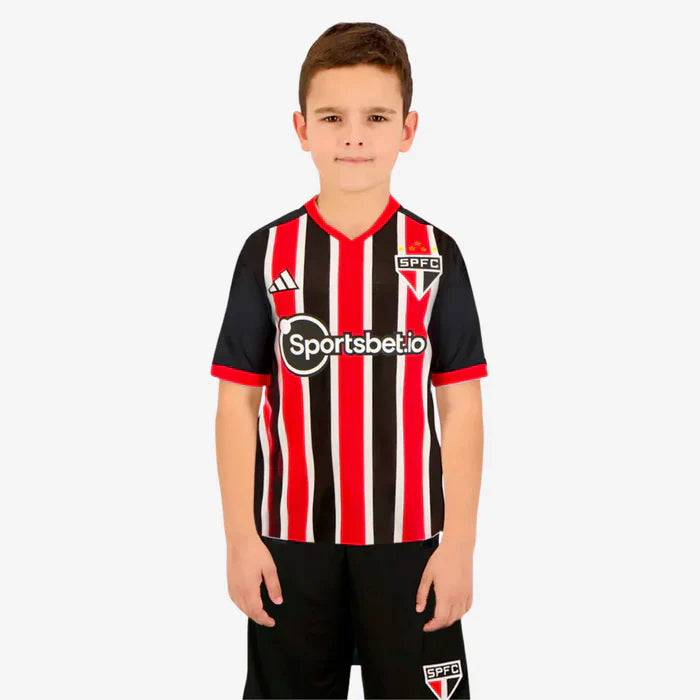 Conjunto Infantil Adidas São Paulo II 2023/24 + PERSONALIZAÇÃO GRÁTIS