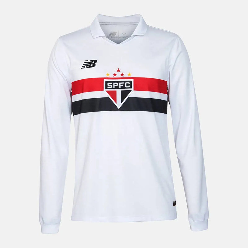 Camisa São Paulo Home Manga-Longa 2024/25 + PERSONALIZAÇÃO GRÁTIS