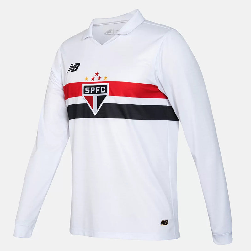 Camisa São Paulo Home Manga-Longa 2024/25 + PERSONALIZAÇÃO GRÁTIS